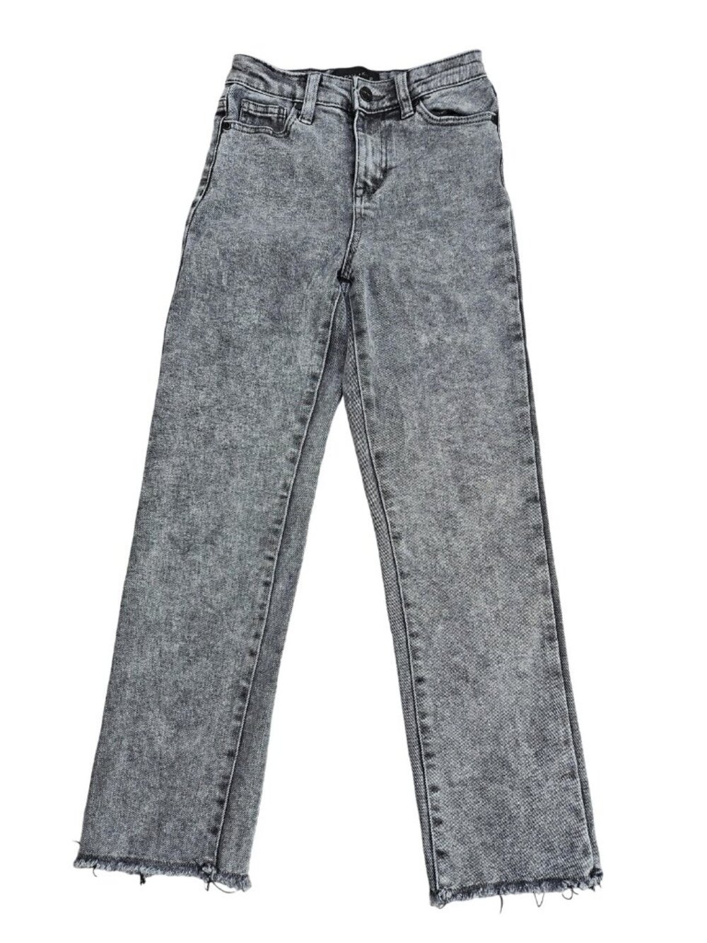 Kendall + Kylie Icon High Rise Jeans Womens 0/24 Gray Acid Wash Stretch Raw Hem